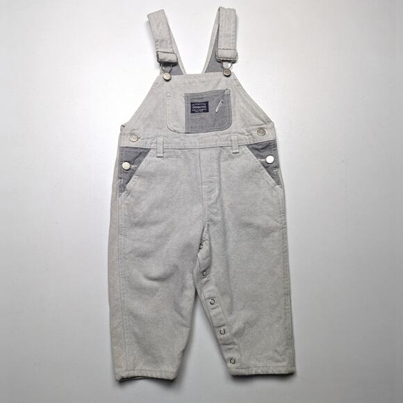 Vintage Oshkosh Bgosh Overalls Size 2T Gray Denim Long - Picture 1 of 8